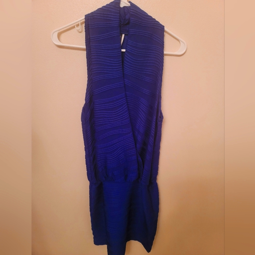 Royal Blue low cut cocktail mini dress